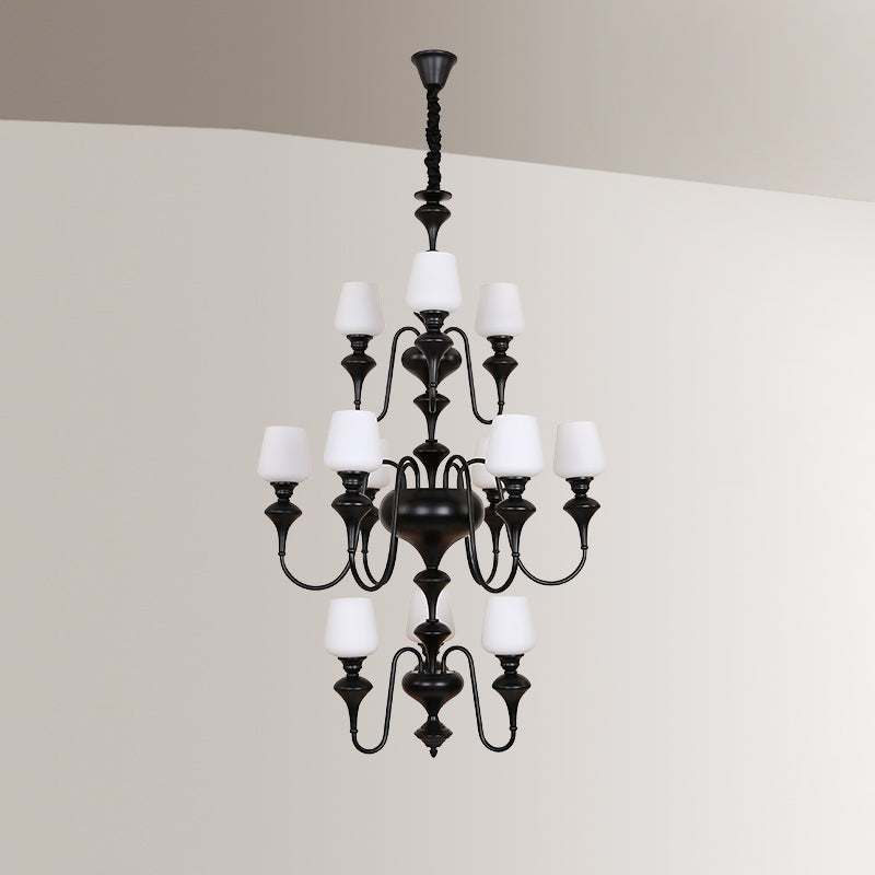 Ember Oak & Co. Abrahamson Shaded Tiered Chandelier