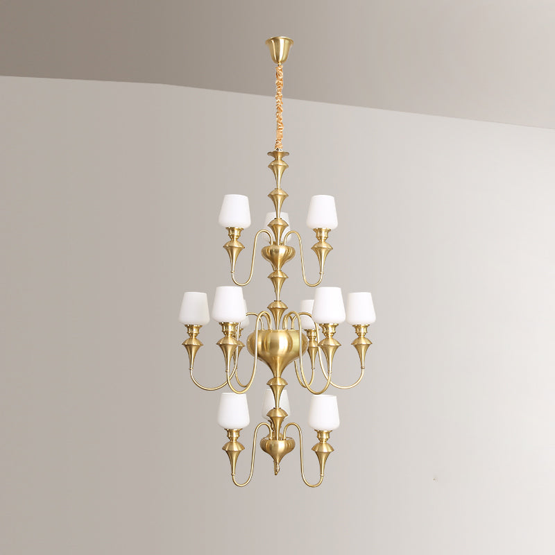 Ember Oak & Co. Abrahamson Shaded Tiered Chandelier