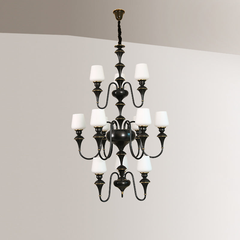 Ember Oak & Co. Abrahamson Shaded Tiered Chandelier