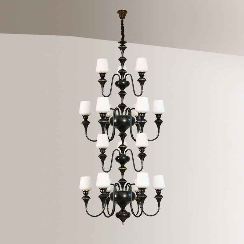 Ember Oak & Co. Abrahamson Shaded Tiered Chandelier
