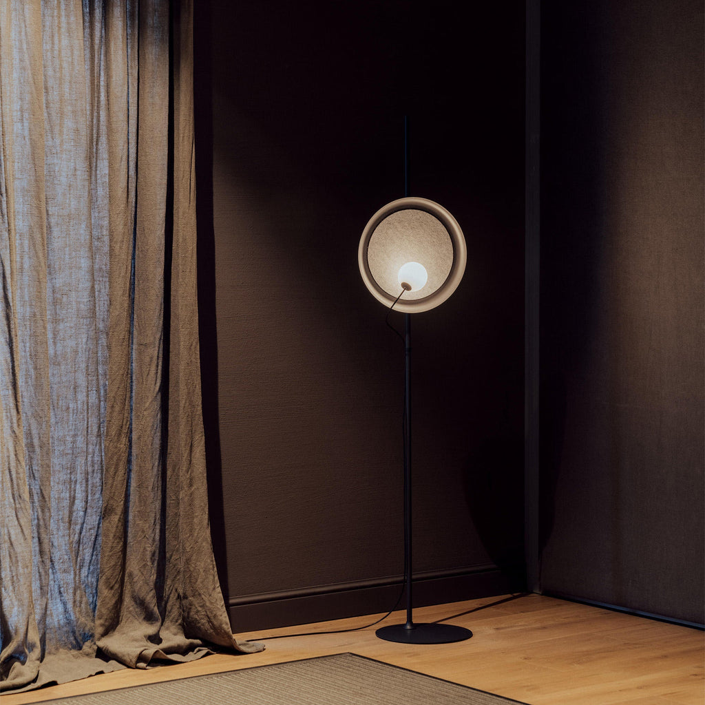 Ember Oak & Co. Acoustic Disc Floor Lamp — Glass Design