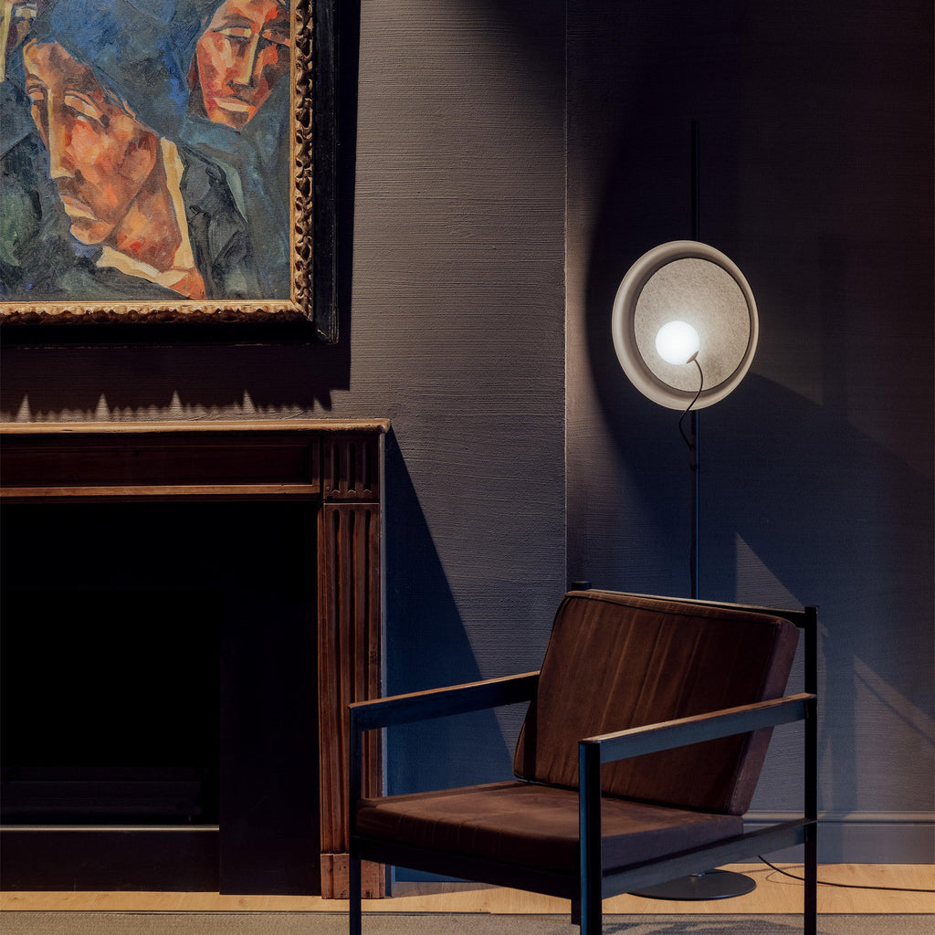 Ember Oak & Co. Acoustic Disc Floor Lamp — Glass Design
