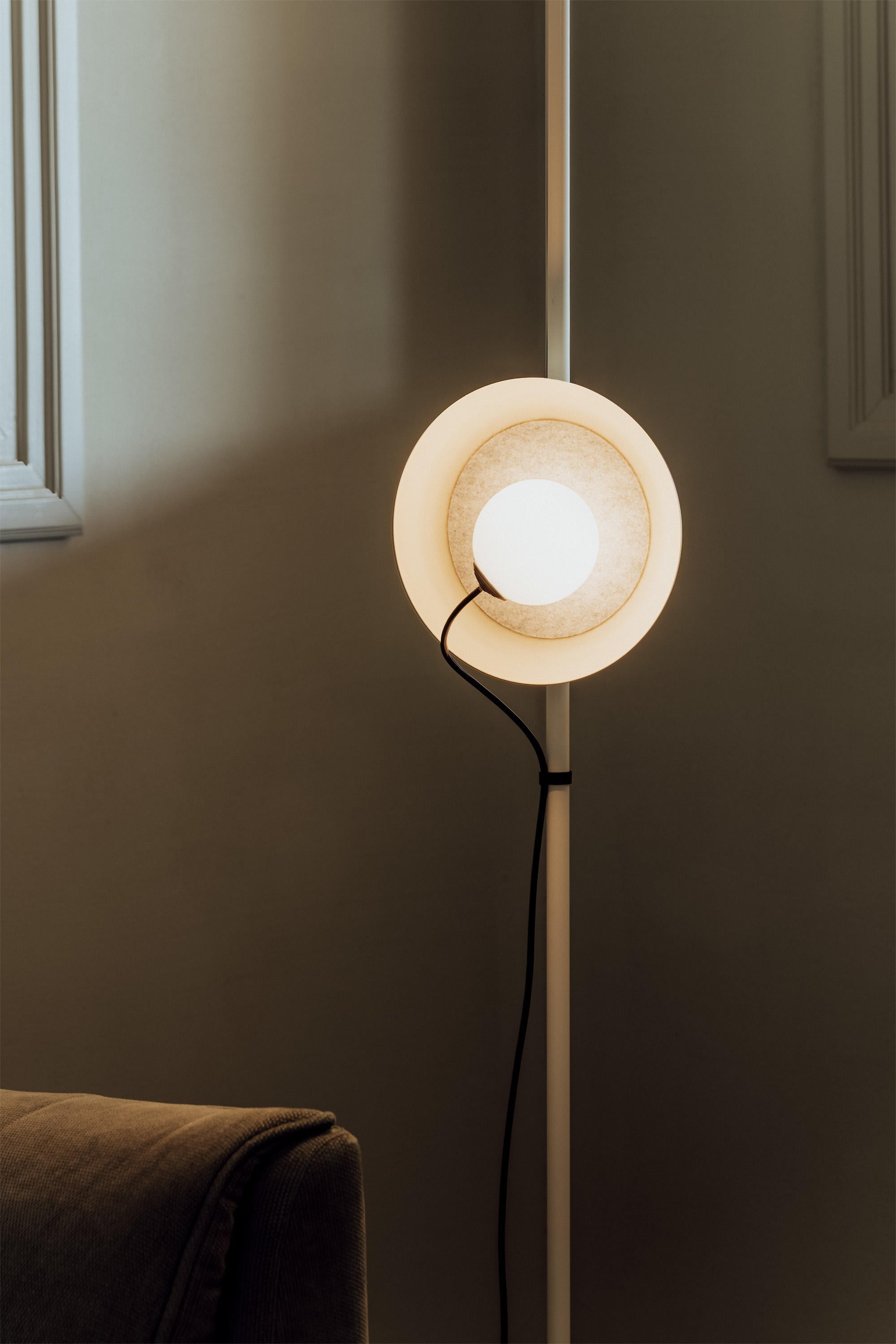 Ember Oak & Co. Acoustic Disc Floor Lamp — Glass Design