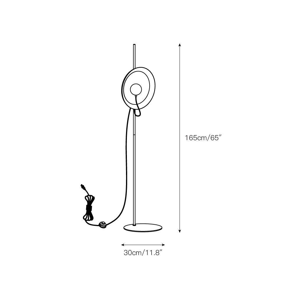 Ember Oak & Co. Acoustic Disc Floor Lamp — Glass Design