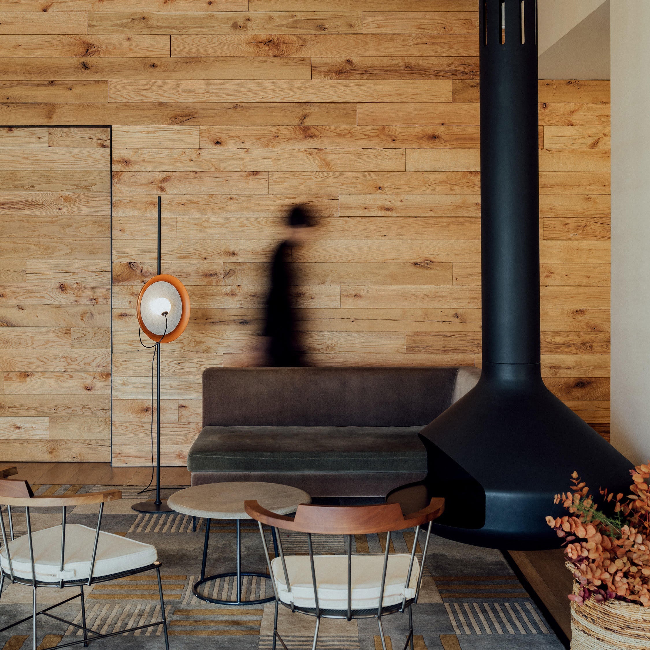 Ember Oak & Co. Acoustic Disc Floor Lamp — Glass Design