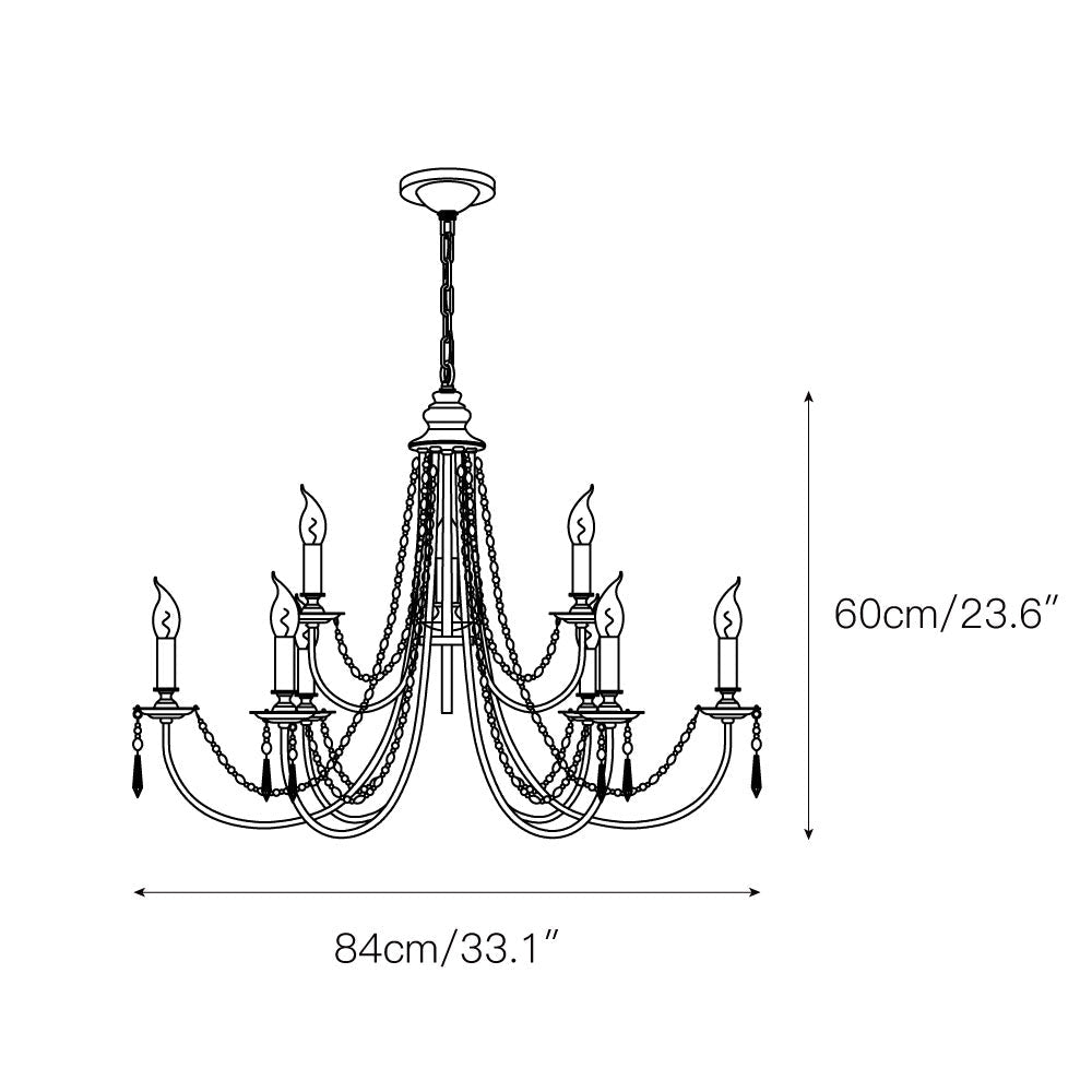 Ember Oak & Co. Acroma Crystal Chandelier — Solid Brass Finish