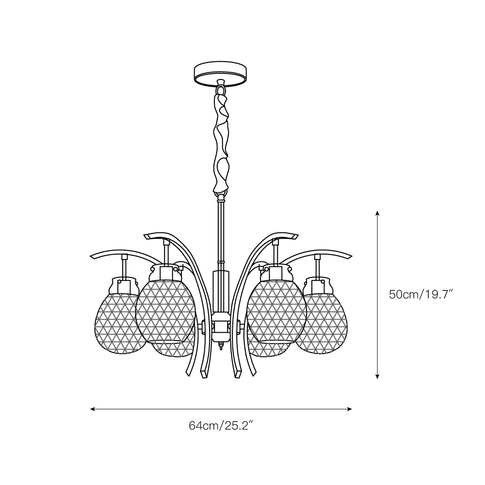 Ember Oak & Co. Adams Chandelier — Solid Brass Finish