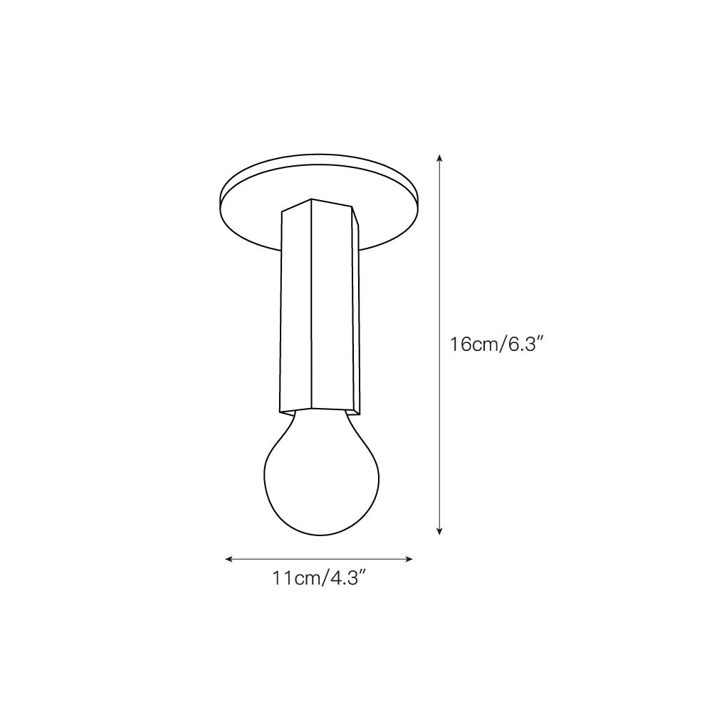 Ember Oak & Co. Adams Flush Mount Ceiling Lamp — Aluminum Design