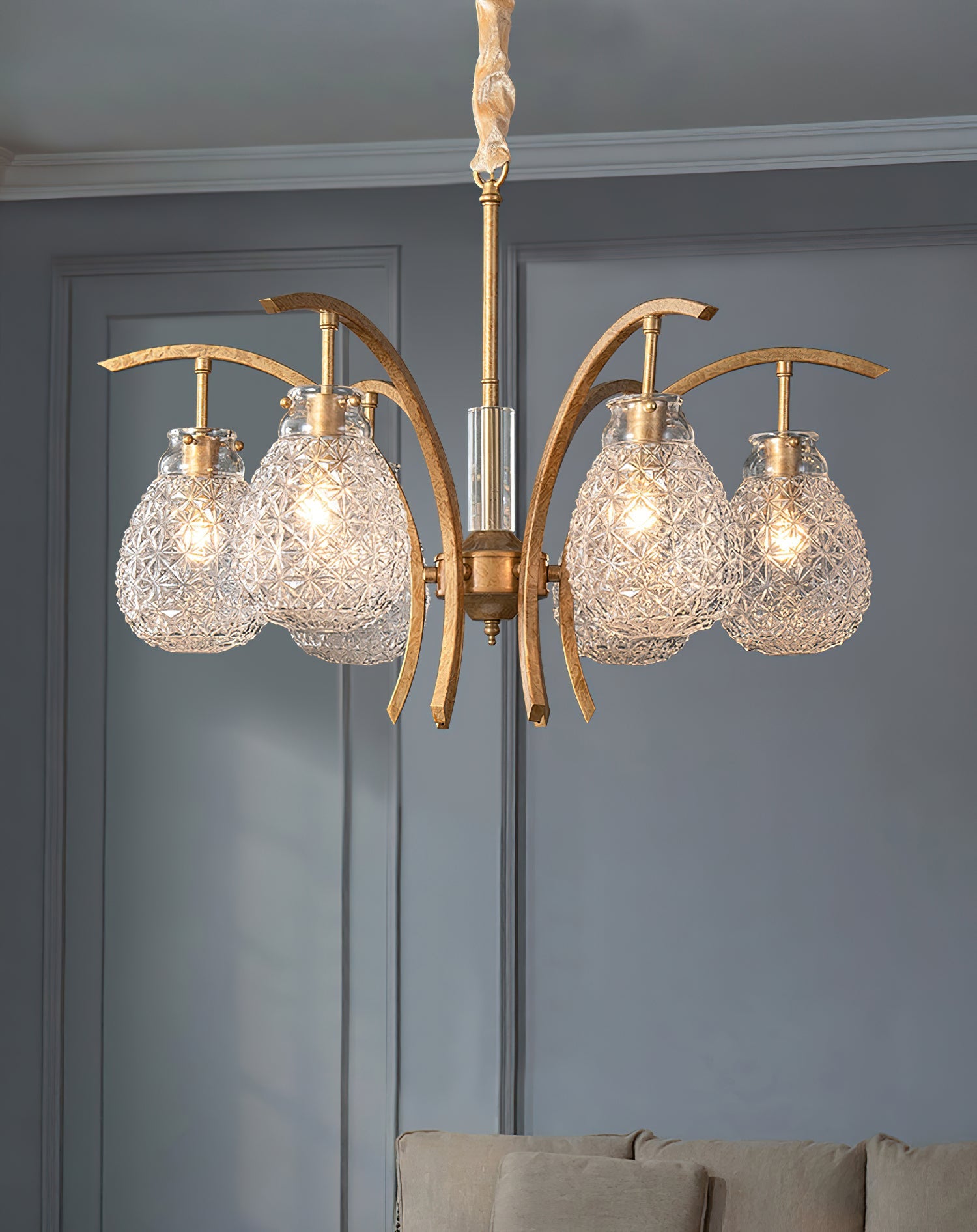 Ember Oak & Co. Adams Chandelier — Solid Brass Finish