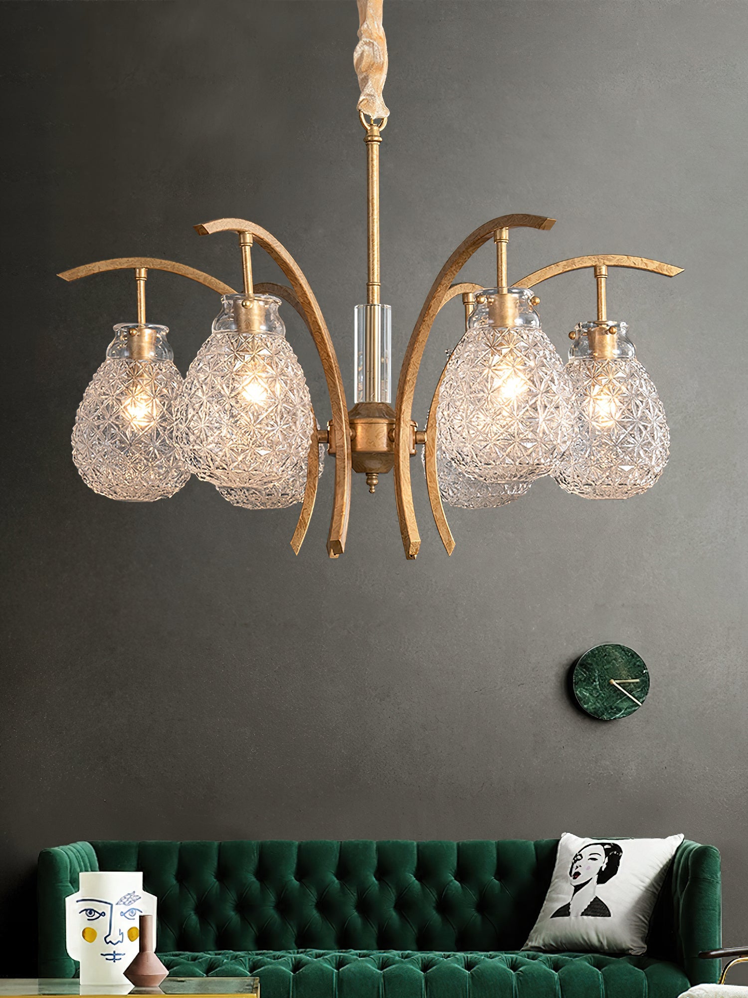 Ember Oak & Co. Adams Chandelier — Solid Brass Finish