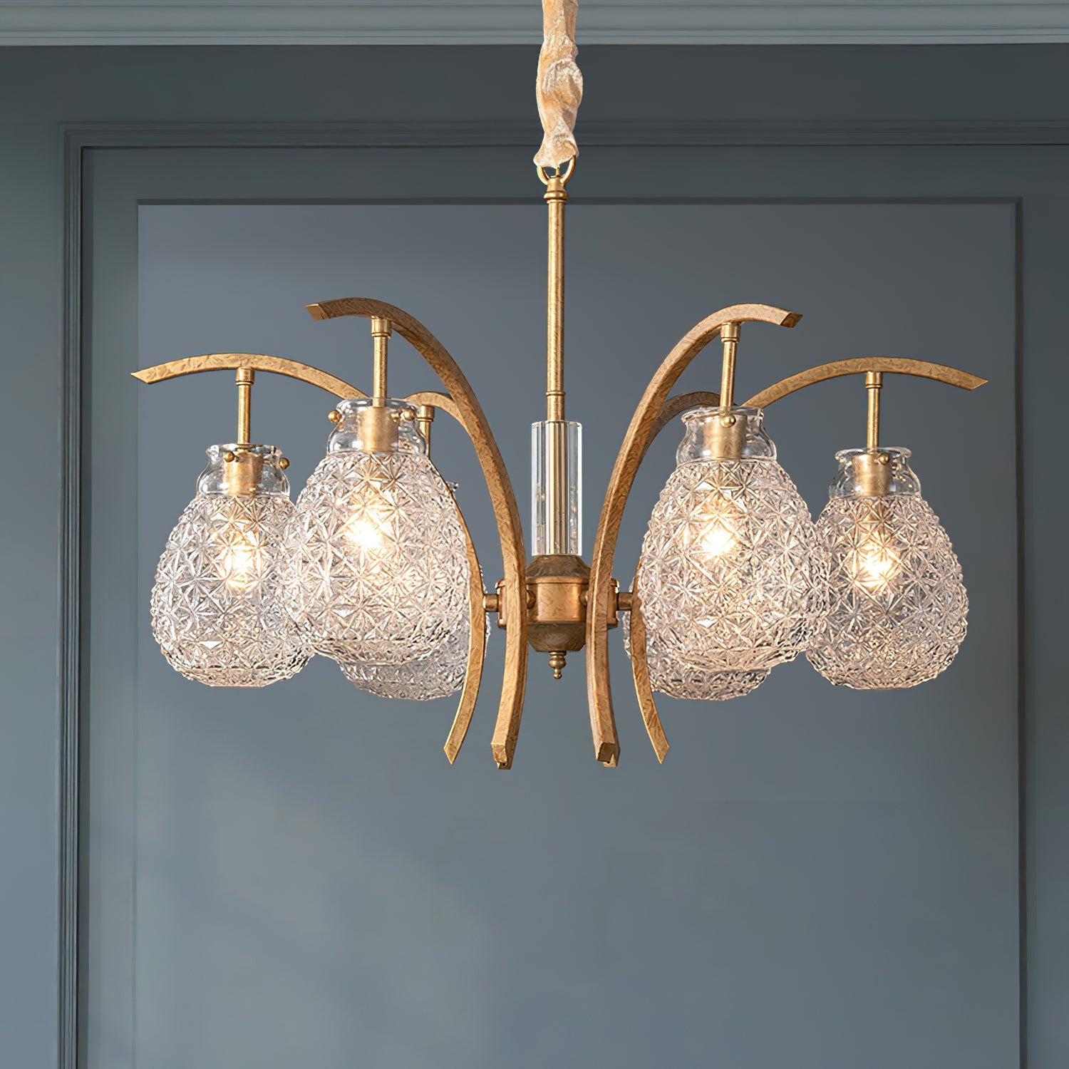 Ember Oak & Co. Adams Chandelier — Solid Brass Finish