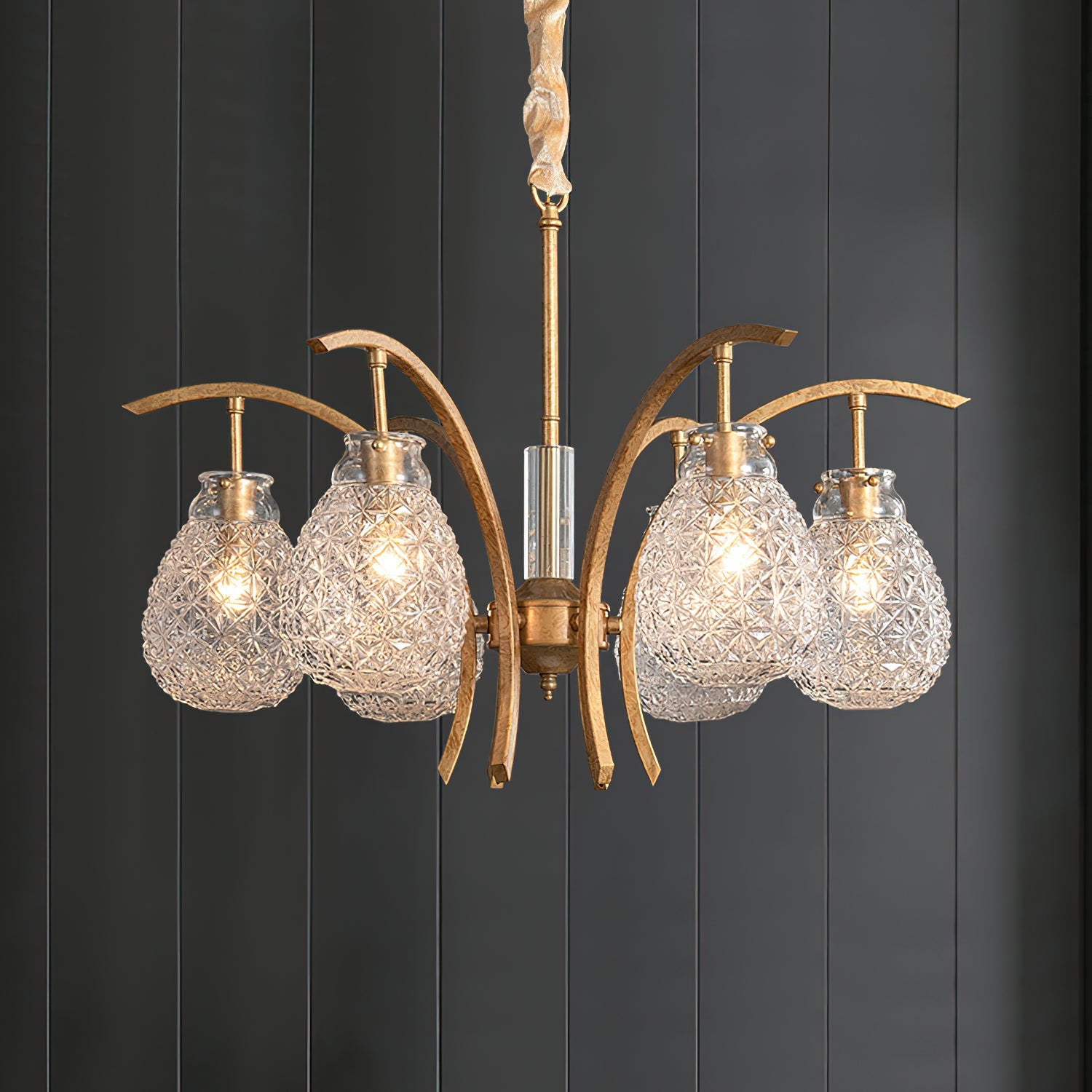Ember Oak & Co. Adams Chandelier — Solid Brass Finish