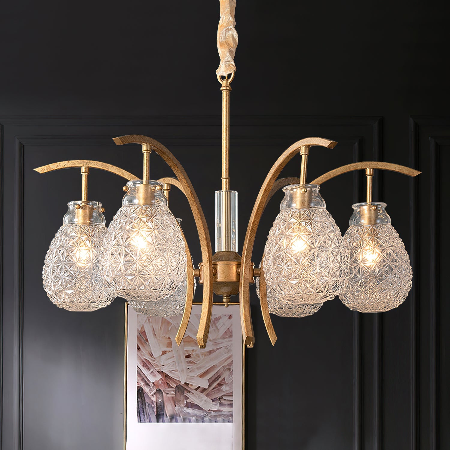 Ember Oak & Co. Adams Chandelier — Solid Brass Finish