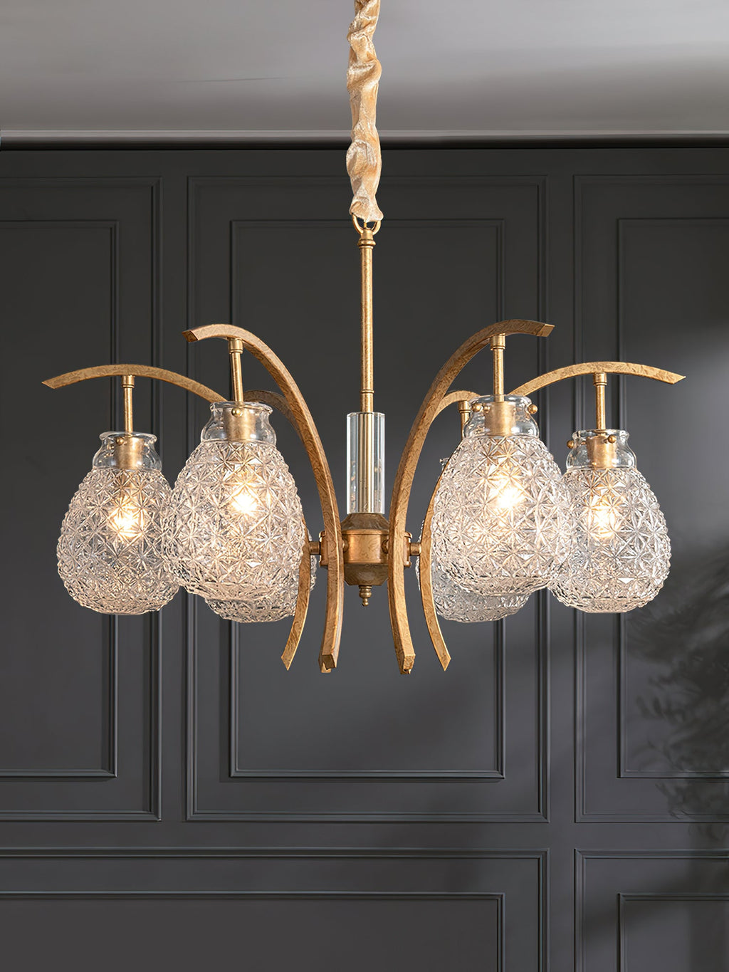 Ember Oak & Co. Adams Chandelier — Solid Brass Finish