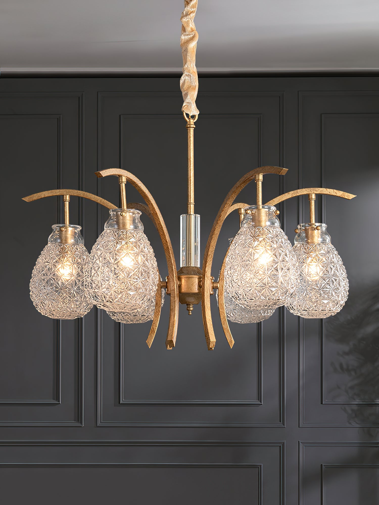 Ember Oak & Co. Adams Chandelier — Solid Brass Finish