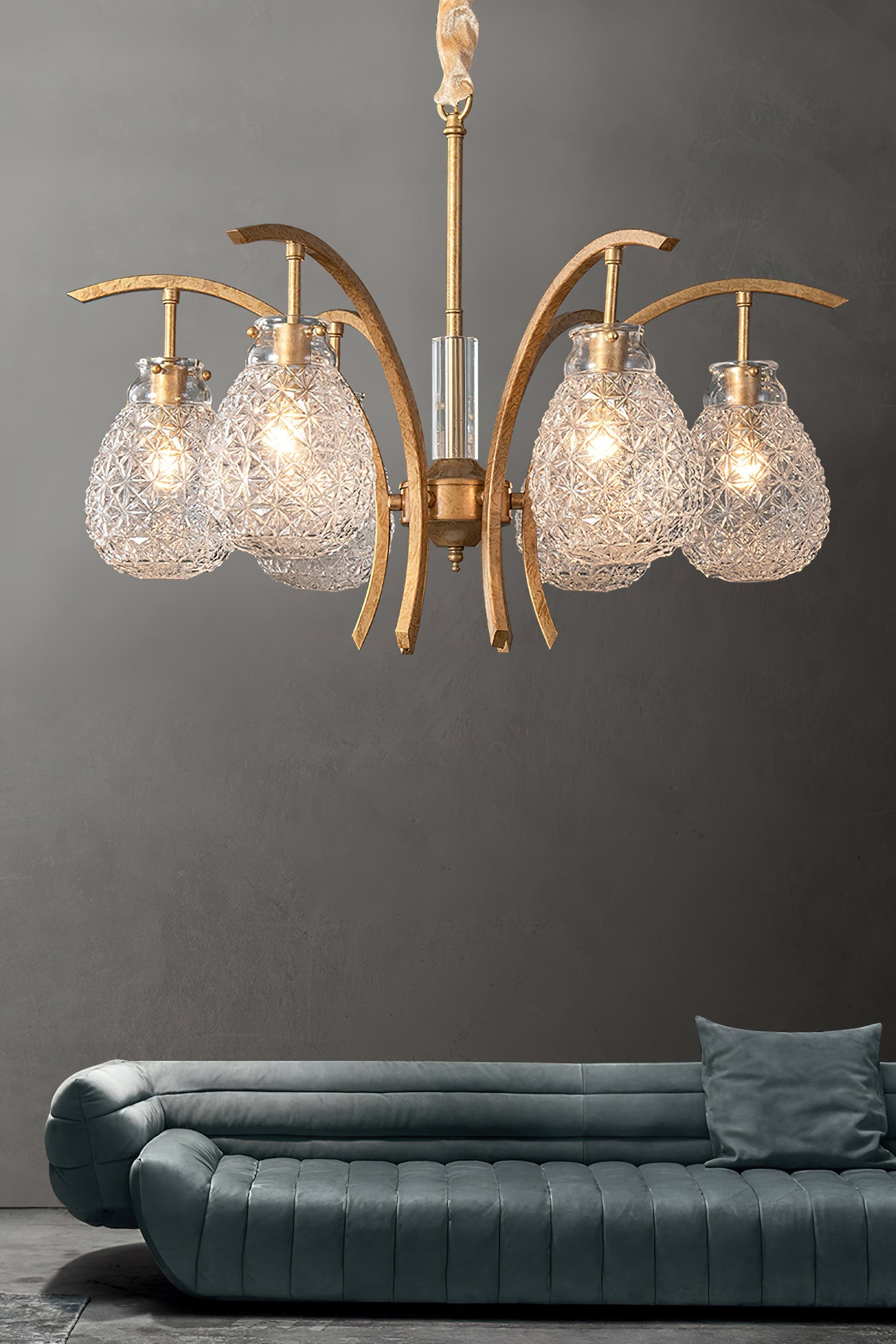 Ember Oak & Co. Adams Chandelier — Solid Brass Finish
