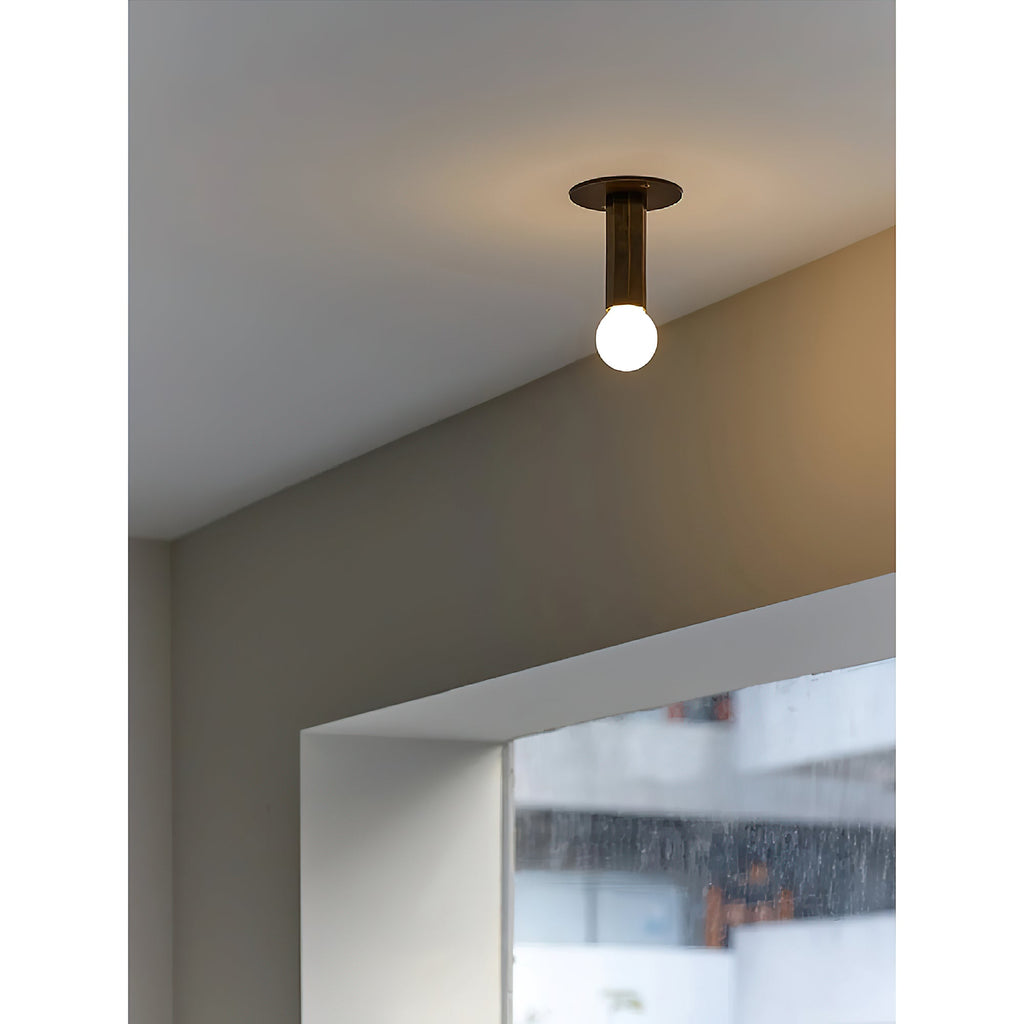 Ember Oak & Co. Adams Flush Mount Ceiling Lamp — Aluminum Design