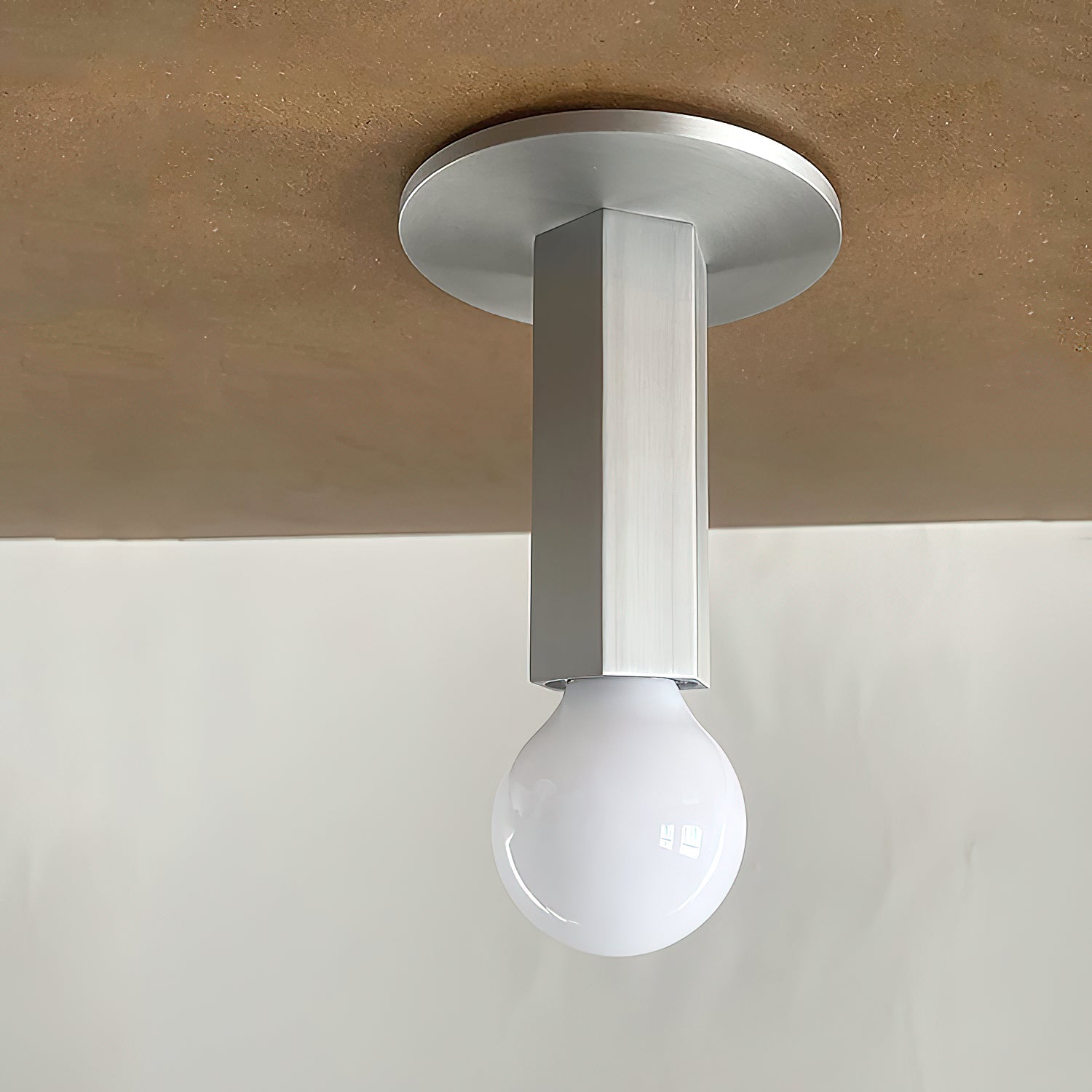 Ember Oak & Co. Adams Flush Mount Ceiling Lamp — Aluminum Design