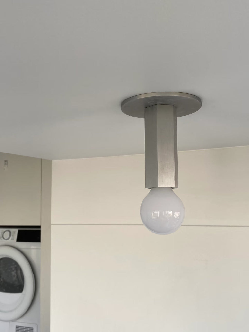 Ember Oak & Co. Adams Flush Mount Ceiling Lamp — Aluminum Design