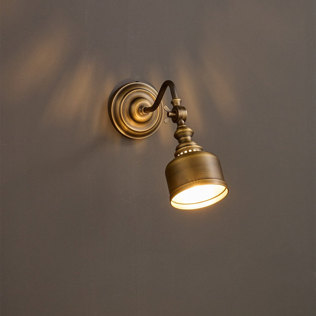 Ember Oak & Co. Addison Gooseneck Wall Lamp — Solid Brass Finish
