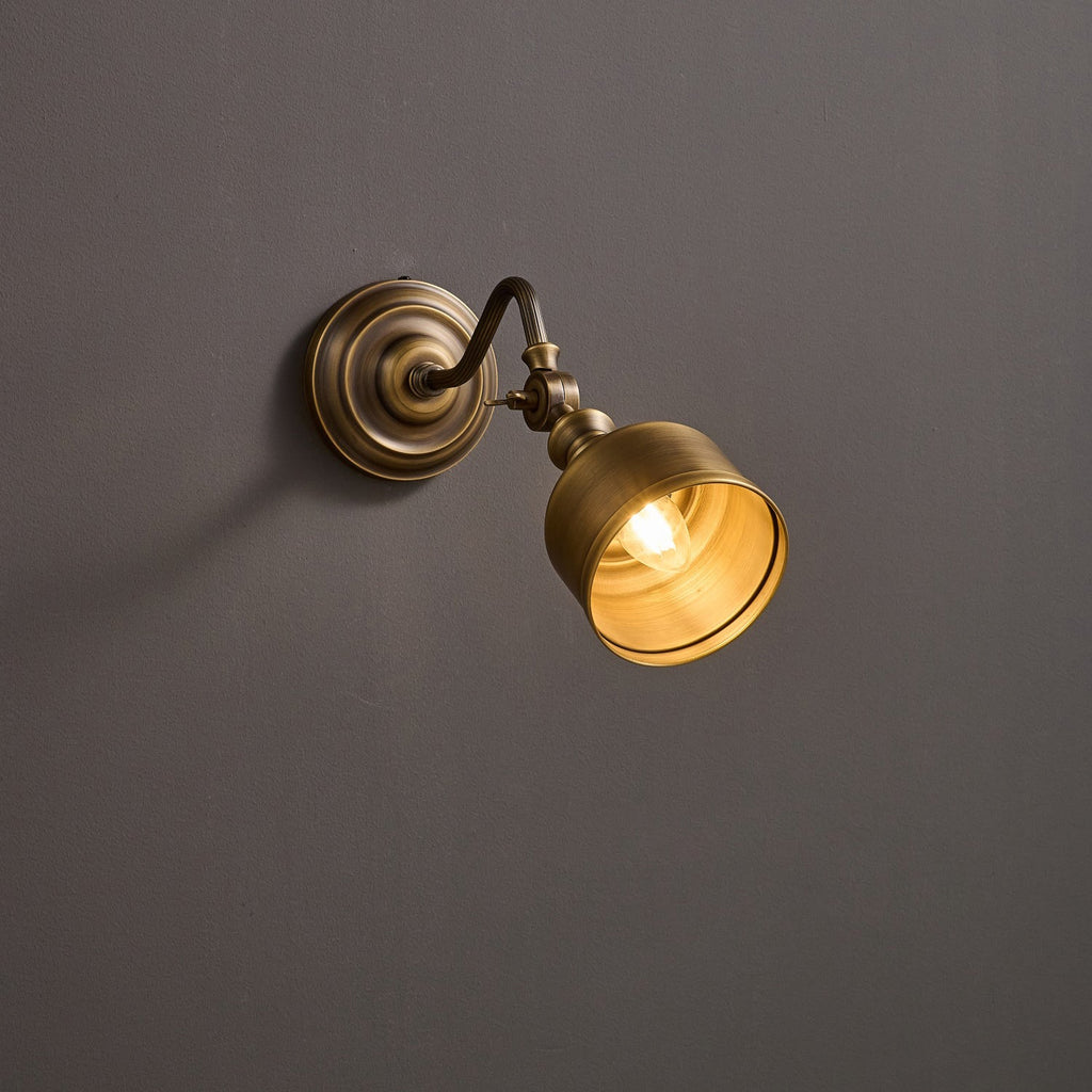Ember Oak & Co. Addison Gooseneck Wall Lamp — Solid Brass Finish