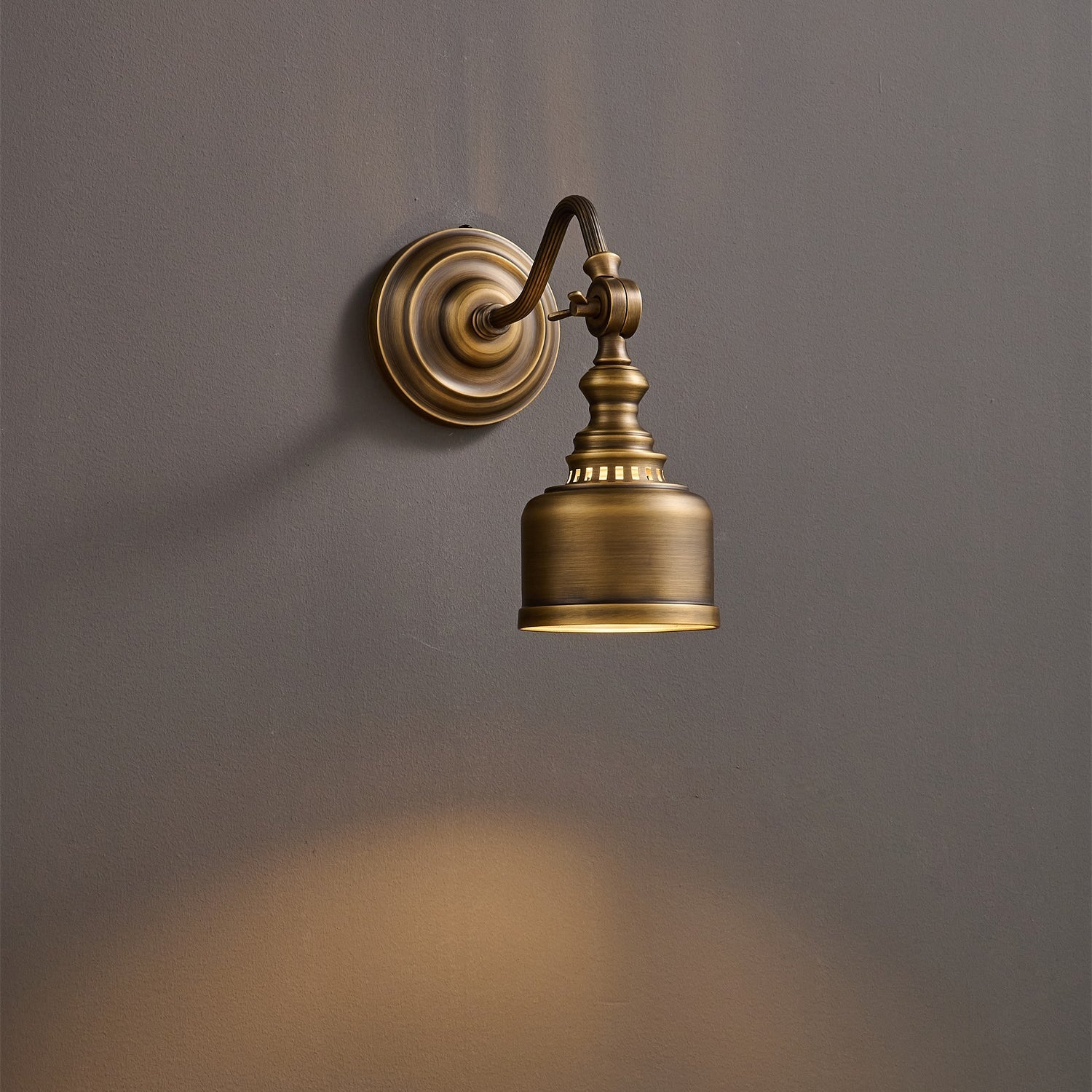 Ember Oak & Co. Addison Gooseneck Wall Lamp — Solid Brass Finish