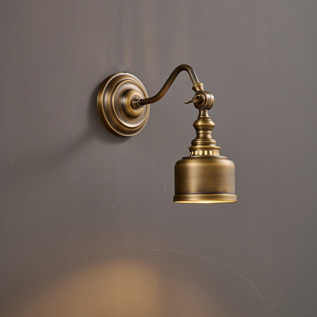 Ember Oak & Co. Addison Gooseneck Wall Lamp — Solid Brass Finish