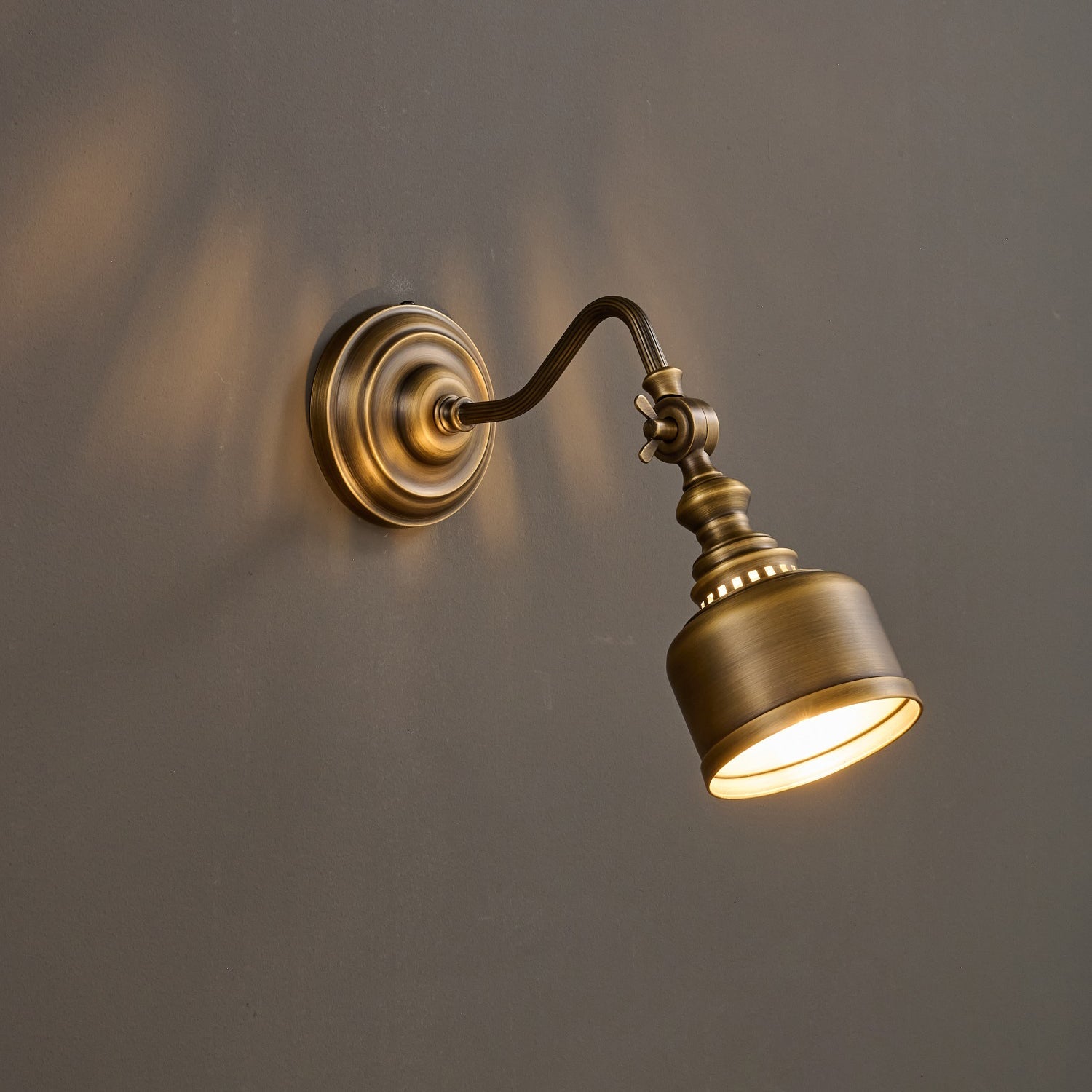 Ember Oak & Co. Addison Gooseneck Wall Lamp — Solid Brass Finish
