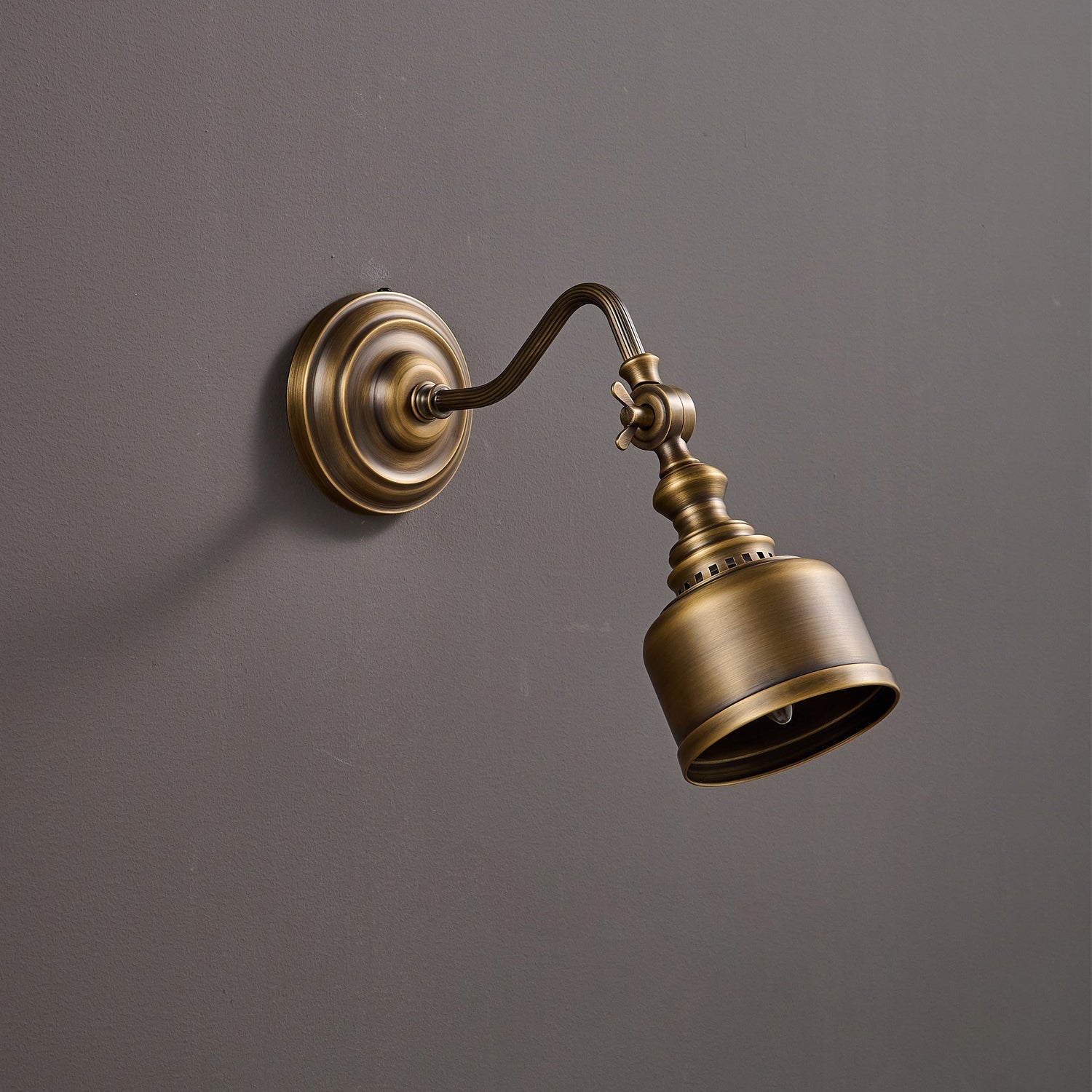 Ember Oak & Co. Addison Gooseneck Wall Lamp — Solid Brass Finish