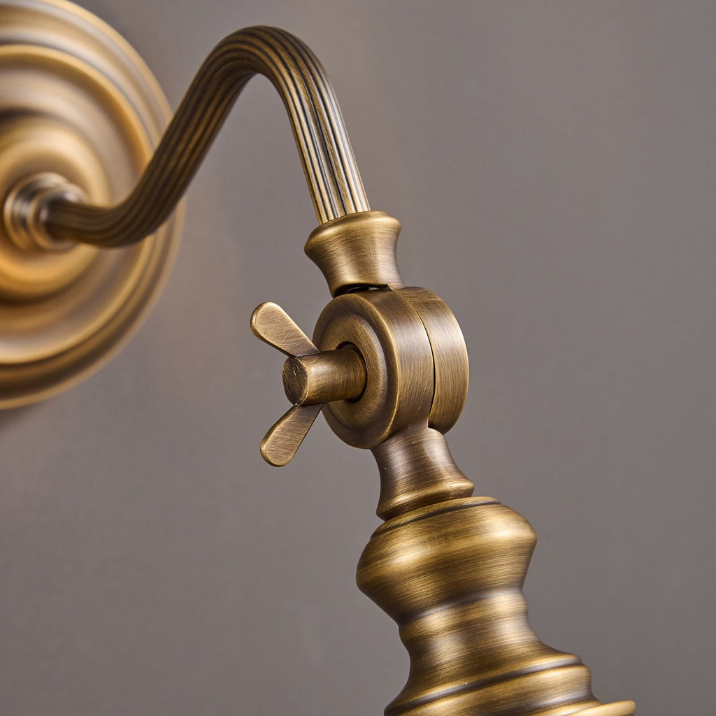 Ember Oak & Co. Addison Gooseneck Wall Lamp — Solid Brass Finish