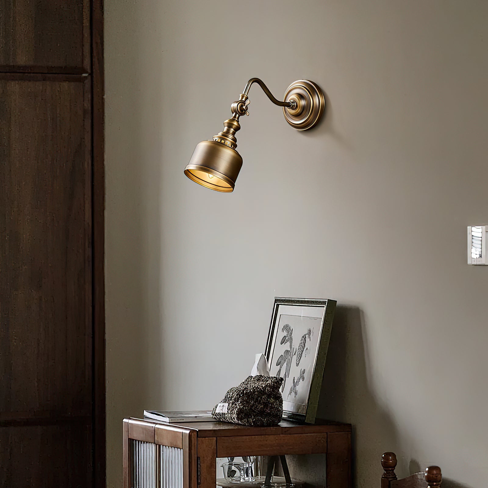 Ember Oak & Co. Addison Gooseneck Wall Lamp — Solid Brass Finish