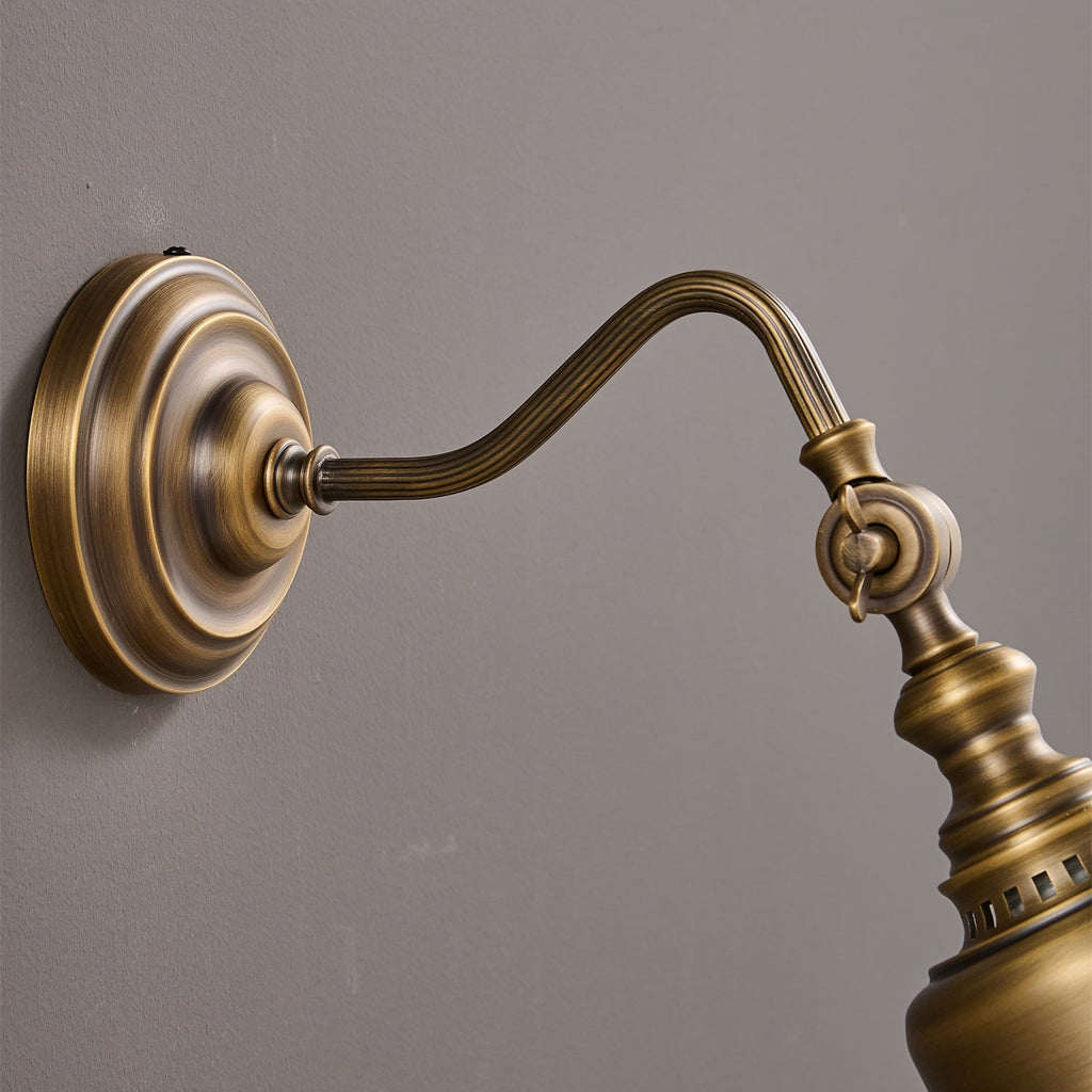 Ember Oak & Co. Addison Gooseneck Wall Lamp — Solid Brass Finish