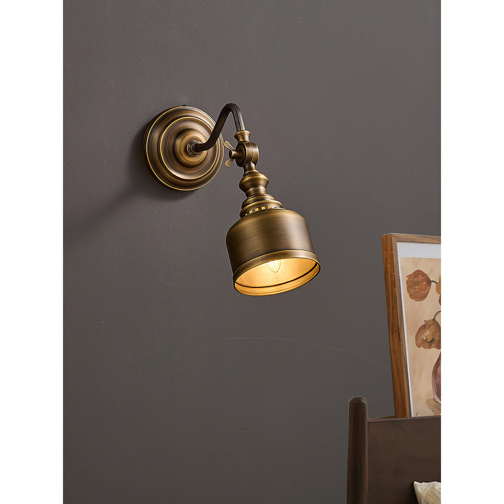 Ember Oak & Co. Addison Gooseneck Wall Lamp — Solid Brass Finish