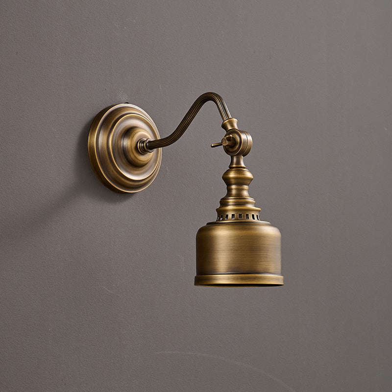 Ember Oak & Co. Addison Gooseneck Wall Lamp — Solid Brass Finish