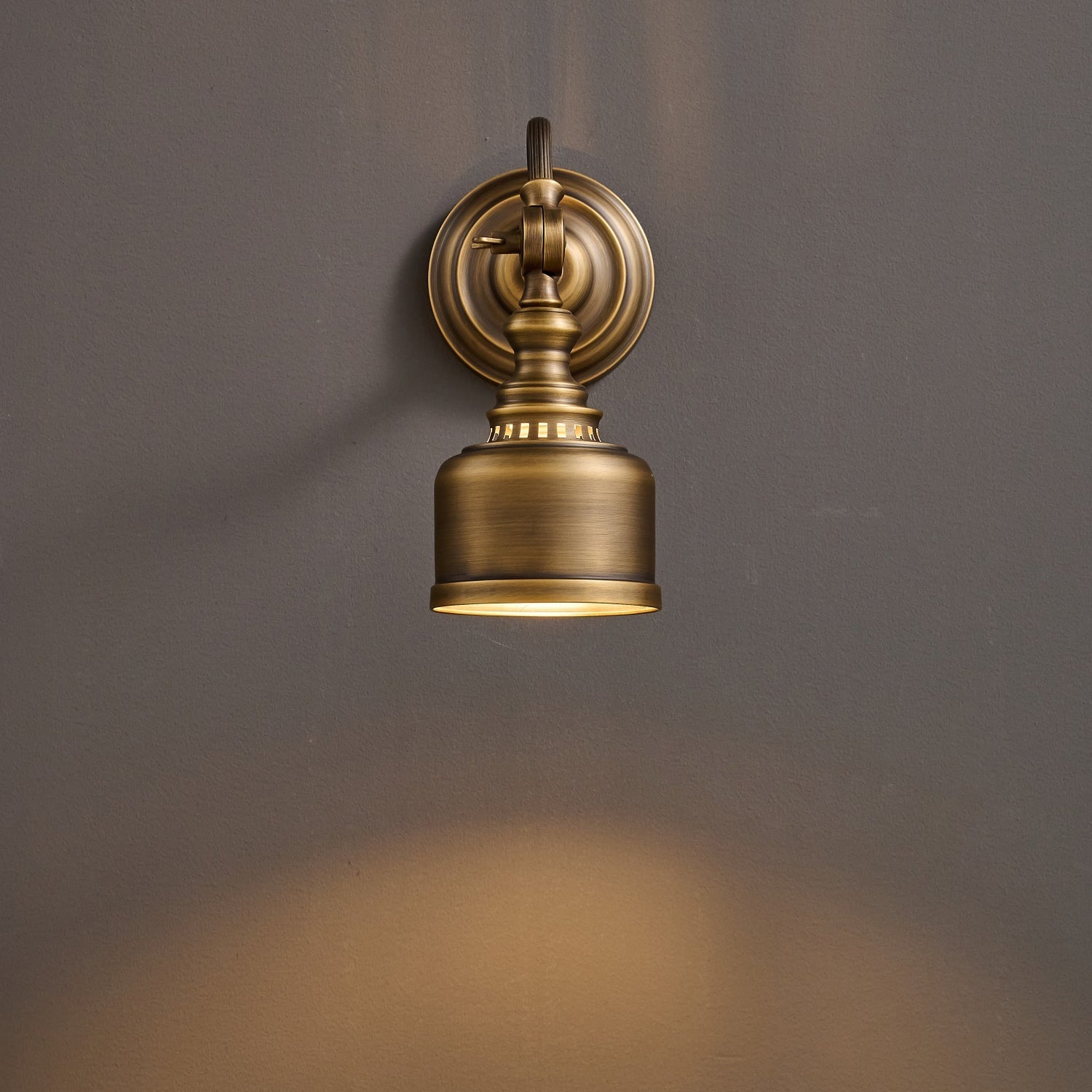 Ember Oak & Co. Addison Gooseneck Wall Lamp — Solid Brass Finish