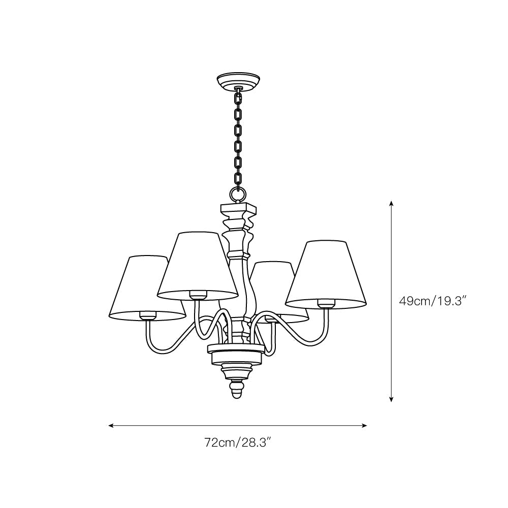 Ember Oak & Co. Adela Wood Chandelier — Metal Design