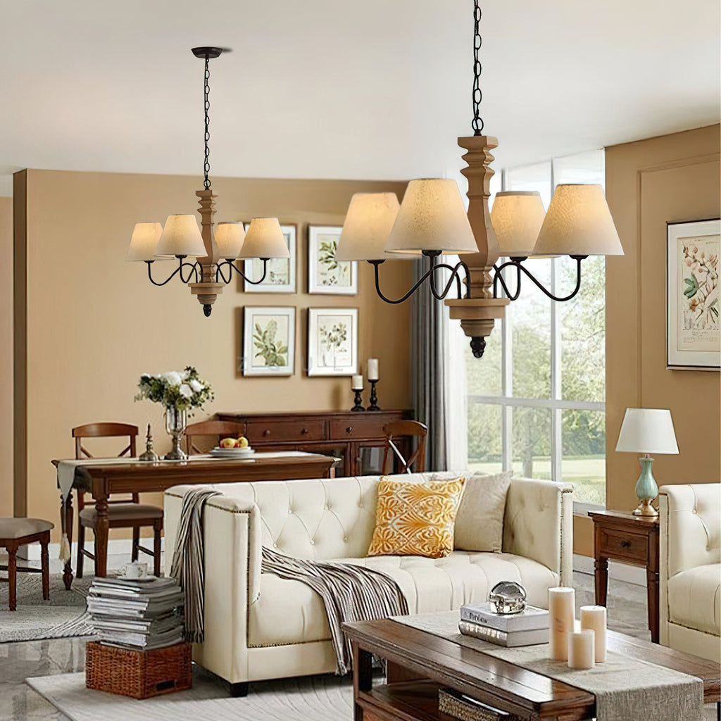 Ember Oak & Co. Adela Wood Chandelier — Metal Design