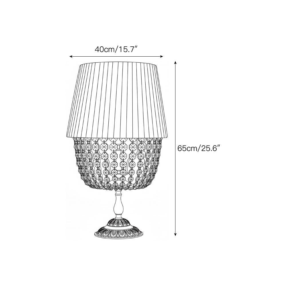 Ember Oak & Co. Adelia Crystal Table Lamp — Solid Brass Finish