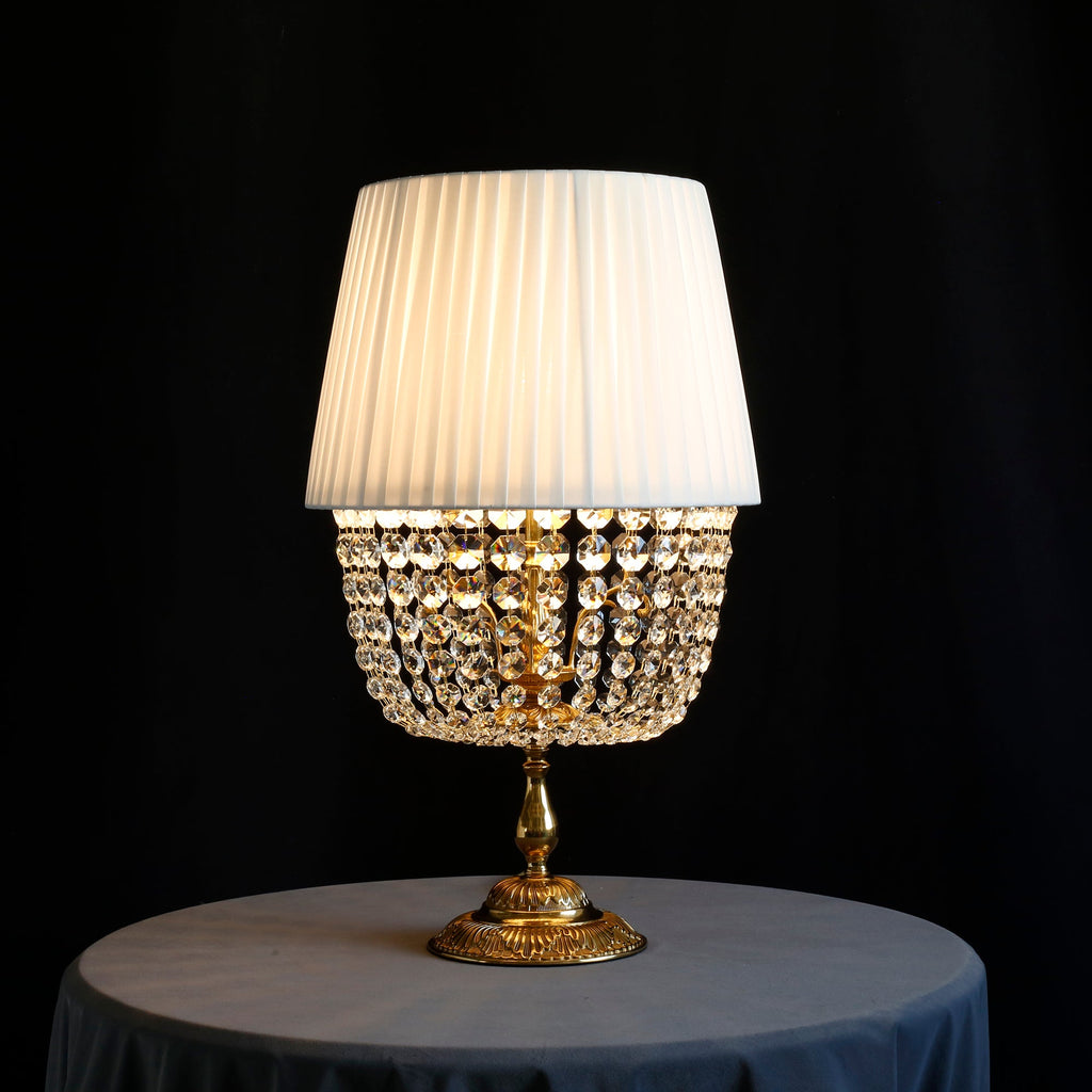 Ember Oak & Co. Adelia Crystal Table Lamp — Solid Brass Finish