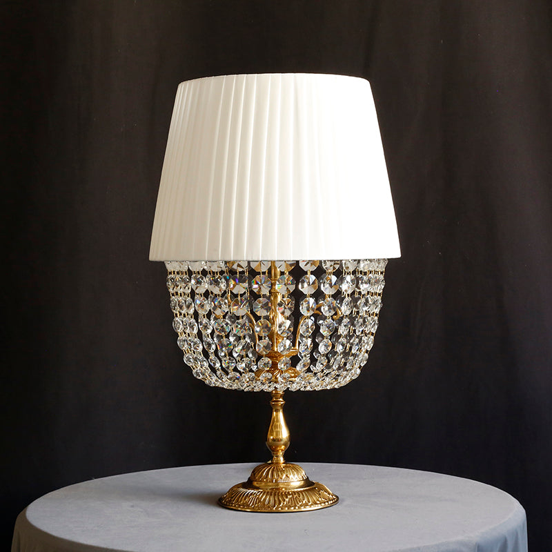 Ember Oak & Co. Adelia Crystal Table Lamp — Solid Brass Finish