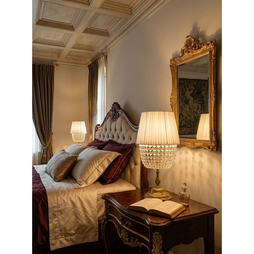 Ember Oak & Co. Adelia Crystal Table Lamp — Solid Brass Finish