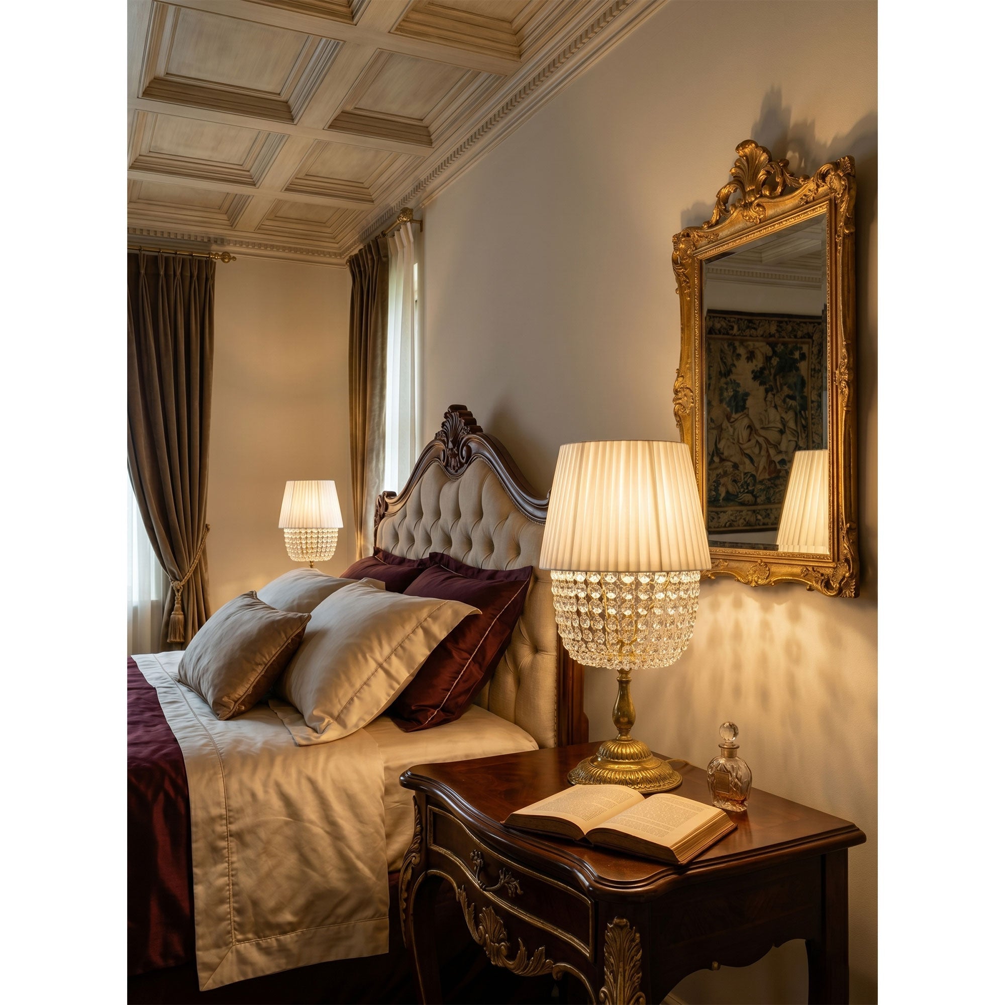 Ember Oak & Co. Adelia Crystal Table Lamp — Solid Brass Finish