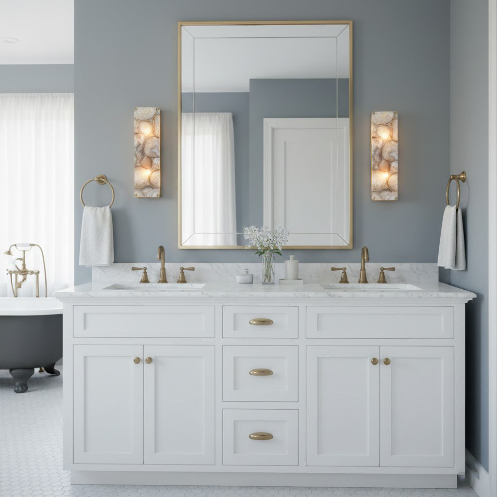Ember Oak & Co. Adeline Alabaster Wall Lamp — Natural Alabaster Stone