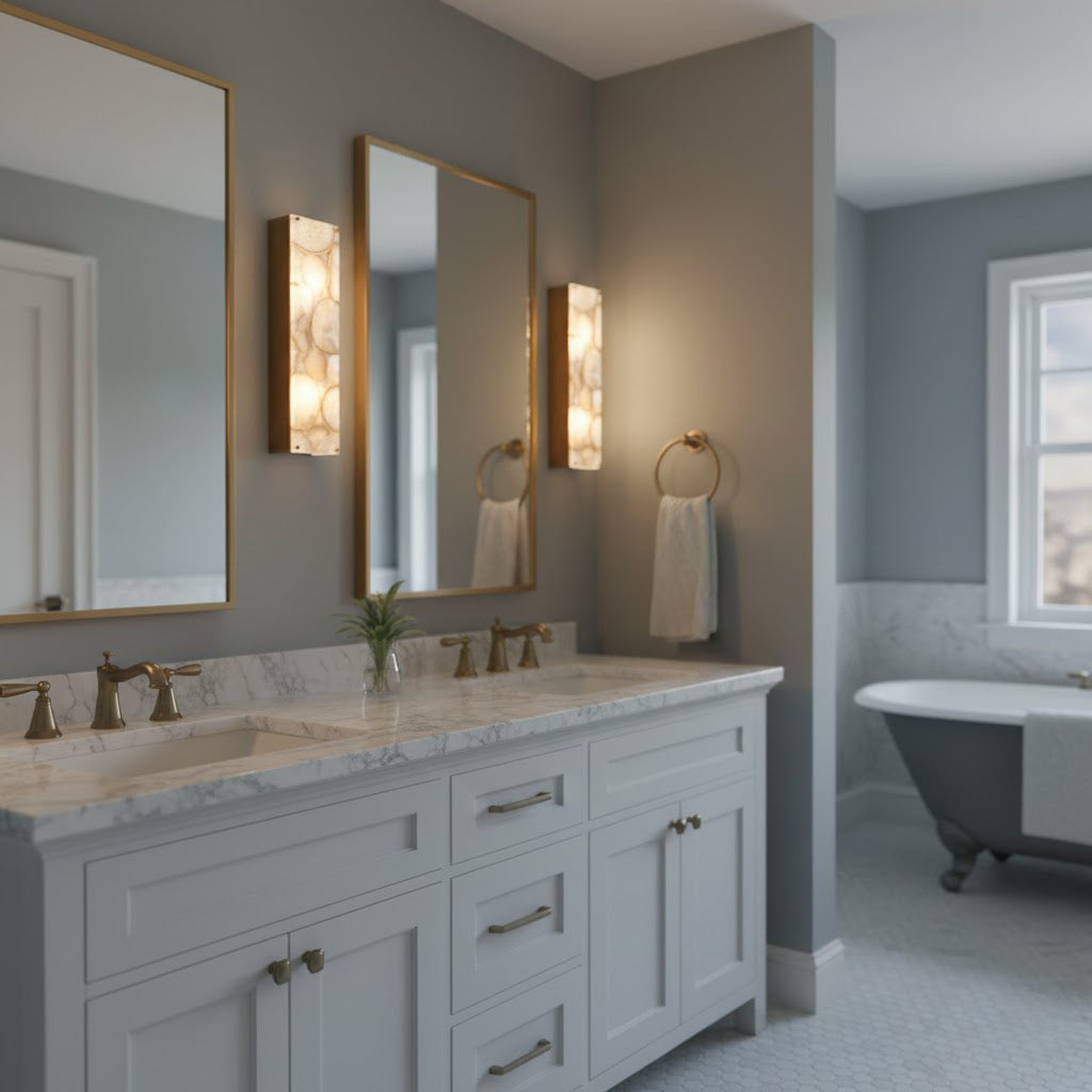 Ember Oak & Co. Adeline Alabaster Wall Lamp — Natural Alabaster Stone