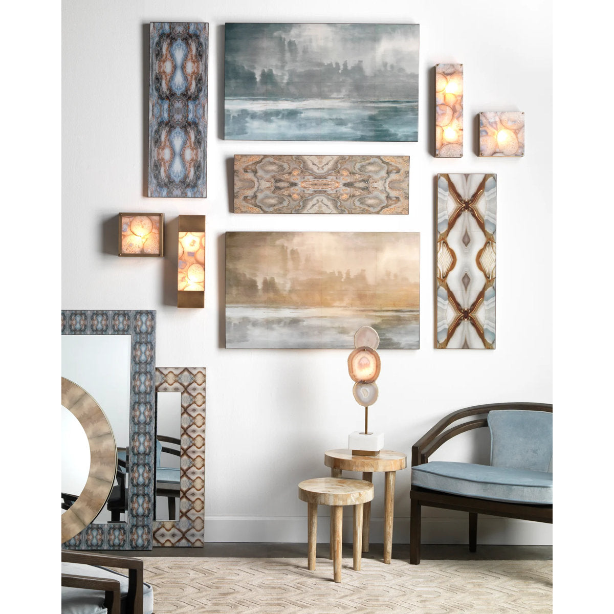 Ember Oak & Co. Adeline Alabaster Wall Lamp — Natural Alabaster Stone