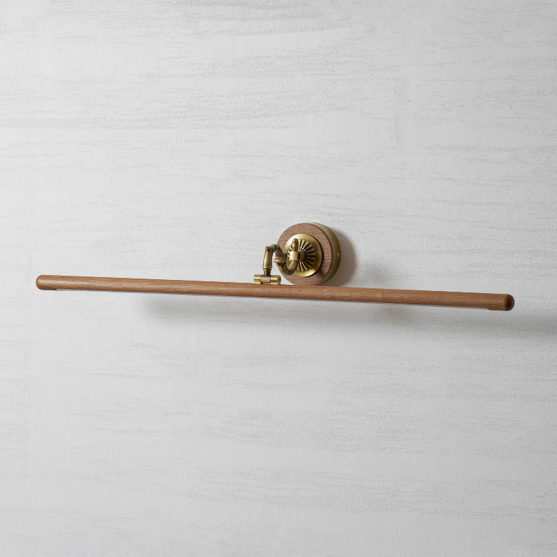 Ember Oak & Co. Adjustable Brass Walnut Picture Wall Lamp