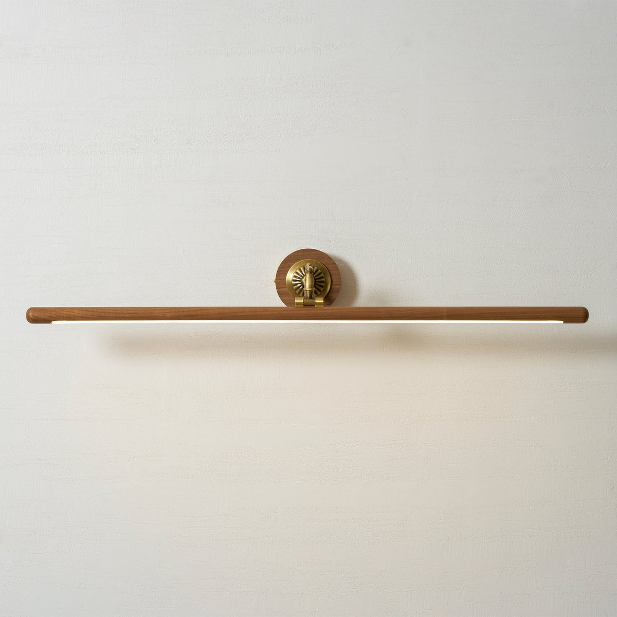Ember Oak & Co. Adjustable Brass Walnut Picture Wall Lamp