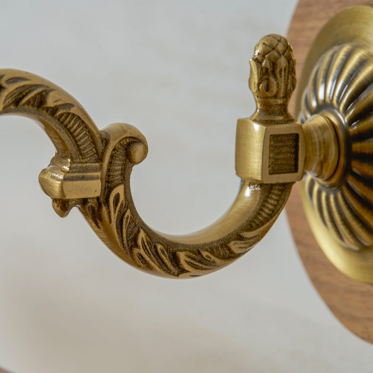 Ember Oak & Co. Adjustable Brass Walnut Picture Wall Lamp