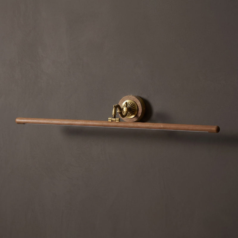 Ember Oak & Co. Adjustable Brass Walnut Picture Wall Lamp