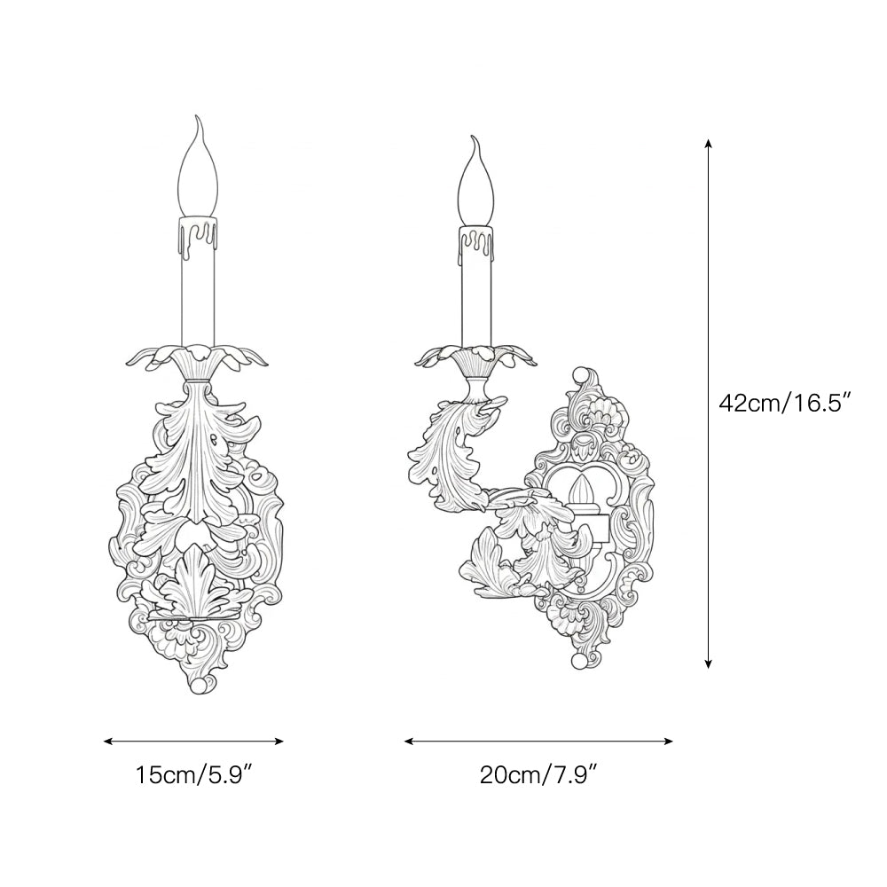 Ember Oak & Co. Adriana 17" Brass Baroque Wall Sconce